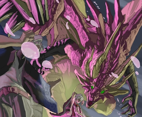 かっこいいドラゴンの一枚絵を作成します イメージ1