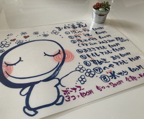 メニュー表代筆します 文字かきが苦手、コストを抑えたい、手書きの温かみ、、、、など イメージ1