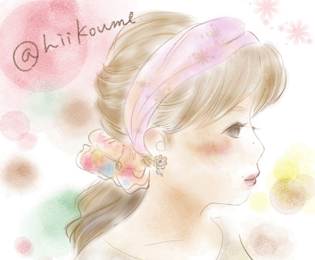 水彩風♡SNSアイコン描きます オシャレで可愛いイラストが好きな方へ。 イメージ2