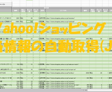 ヤフショの情報を取得するエクセルを販売いたします 商品情報（最高値・最安値）が取得可能なエクセルマクロです イメージ1