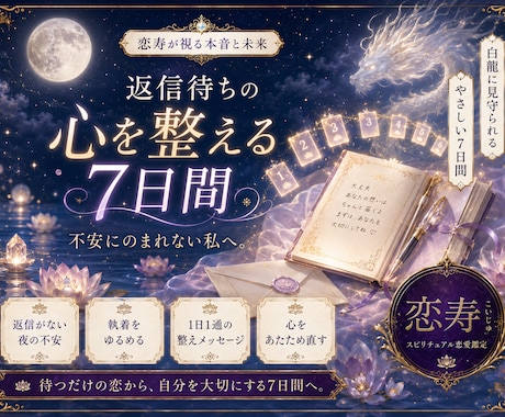 返信待ちで苦しい心を整える7日間ワークお渡します あなた限定！手紙風鑑定書でお届け♡感情グラフ付き♡ イメージ1