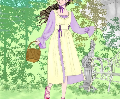 レトロで乙女チックなイラストの作成をいたします 懐かしくてキュートな絵柄を提供します。 イメージ1