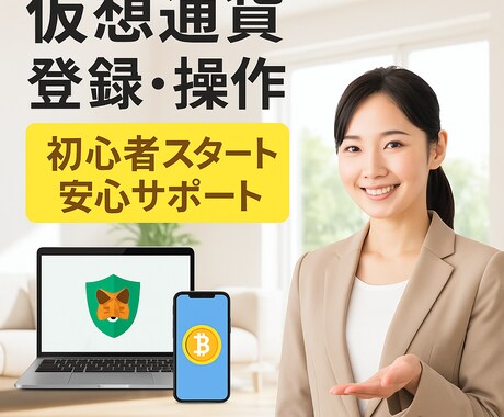 仮想通貨ウォレットを初心者向けにサポートします メタマスクなどの登録〜初期設定まで、優しく一緒に進めます！ イメージ1