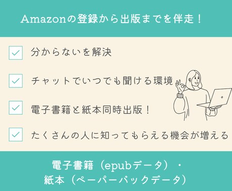 伴走型｜電子書籍・紙本の出版サポートします Amazon登録から出版(kindle・紙本)伴走サポート イメージ2