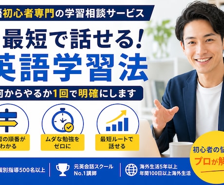 英語初心者向け最短学習法教えます 何からやるか1回で明確にします イメージ1