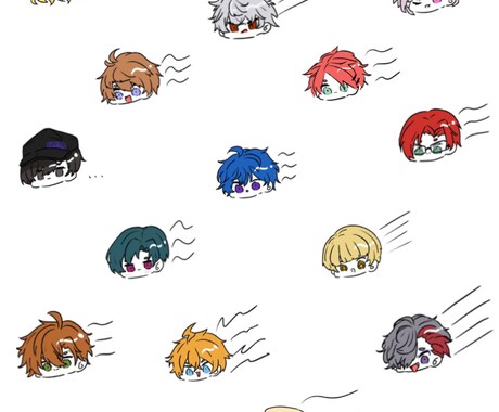 ちびキャラのスマホ壁紙・SNSアイコン作成します もちもちした可愛らしい絵柄のちびキャラで貴方だけの壁紙 イメージ1