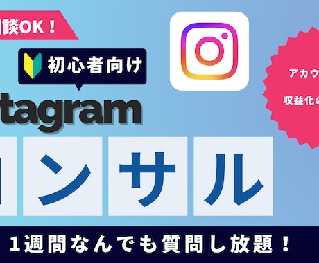 1週間何度でも/Instagramコンサルします 初心者向け！なんでも気軽に相談OK イメージ1