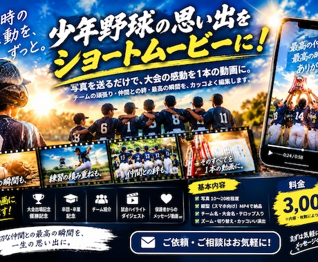 写真から感動のショートムービーを制作します イメージ1