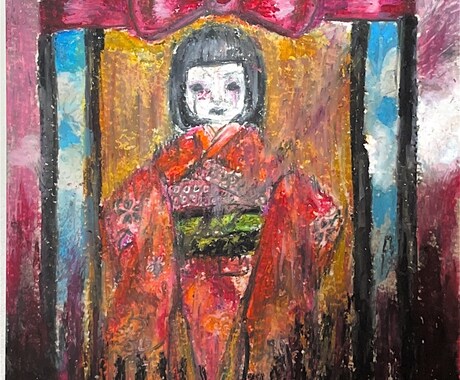 ゆるかわ×ほんのりホラーなイラストを制作します クレヨンの温かみで描く、かわいくてちょっぴりほらーな世界 イメージ2