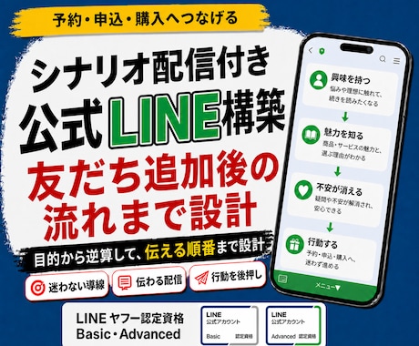公式LINE構築とシナリオ配信を代行します 認定資格保有｜基本24,000円・配信付き39,000円 イメージ1