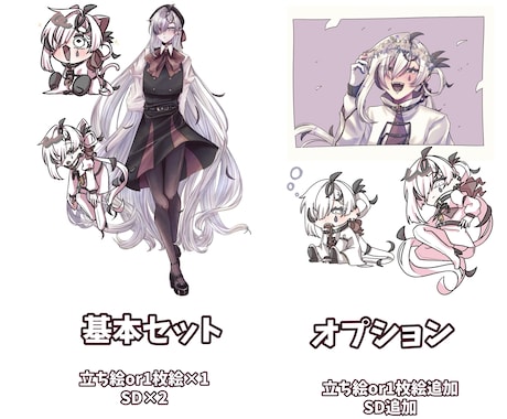 かわいい落書き詰め込みイラスト制作します 等身×1＋SD×2の可愛い詰め込みイラスト！ イメージ2