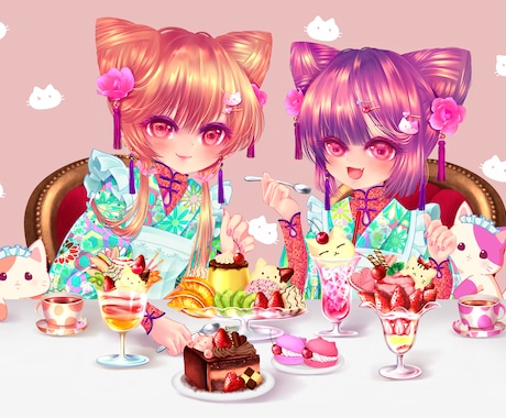 キャラ単体から背景込みまで、ご要望にお答えします キャラクター立ち絵、背景込みの一枚絵など、ぜひご相談下さい イメージ1