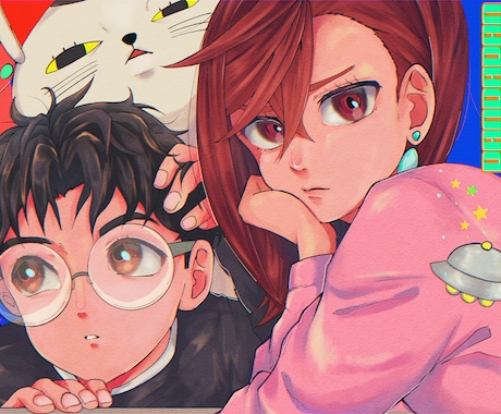個性あふれる配色でイラスト描きます いつもと違った配色のイラストが欲しい方に! イメージ1