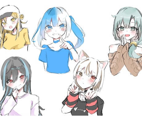 サクッとかわいいラフなイラスト制作します 【最短即日納品】ラフでかわいいバストアップイラスト描きます イメージ1