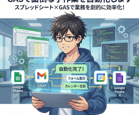 GASで面倒な手作業を自動化します スプレッドシート×GASで業務を劇的に効率化！ イメージ1