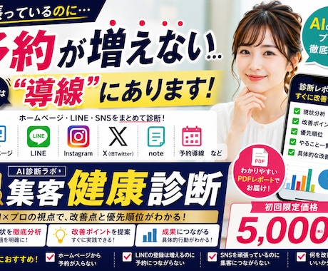ホームページ集客を診断し改善提案します AI×プロ視点で改善レポートをお届け イメージ1