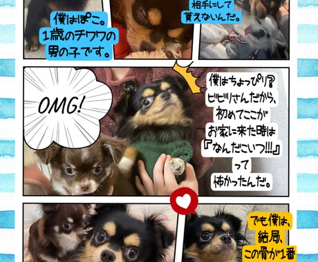 大切な画像を1枚の思い出に可愛くまとめます 大切なペットの画像なども可愛く仕上げます。 イメージ2