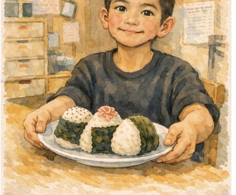 写真1枚から！絵日記風！水彩画風！似顔絵作ります 大切な思い出を絵日記の一場面のようにやさしく仕上げます イメージ1