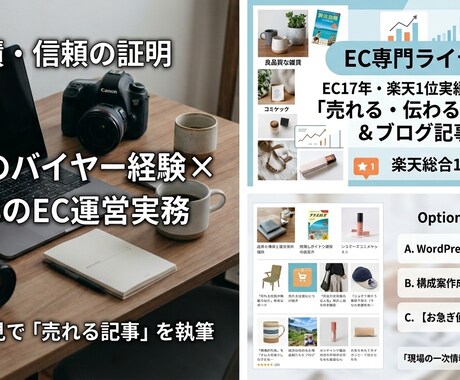 EC17年「売れる伝わる」商品紹介・ブログ執筆ます 元バイヤー28年。現場の知見と一次情報で価値ある記事を執筆 イメージ1