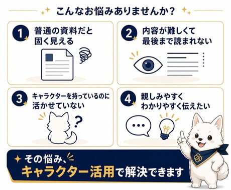 オリジナルキャラで伝わるスライド資料を作成します 難しい内容も親しみやすく！世界観のある資料で差別化を イメージ2