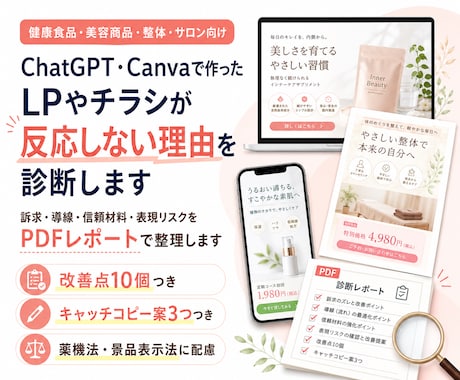 健康食品・美容LPを診断します イメージ1