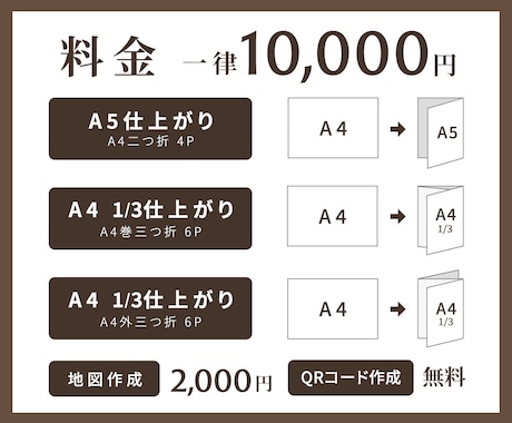 お店やサロンの三つ折りパンフレットを制作します シンプルで伝わりやすく効果的なデザイン・印刷手配対応可能 イメージ2