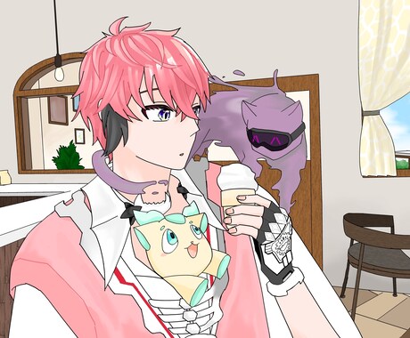 躍動感のあるイラスト制作いたします アイコンや、歌みたやオリジナル曲のMV、夢小説の表紙等に！ イメージ2