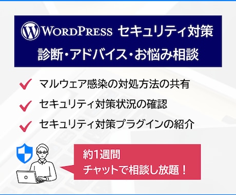 WordPressセキュリティ診断・相談に乗ります WordPreessセキュリティ対策診断とアドバイスをします イメージ1