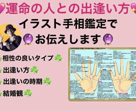 運命の人との出逢い方を手相から導きます ☆納品後にチャットにてご質問にお答えします☆ イメージ1