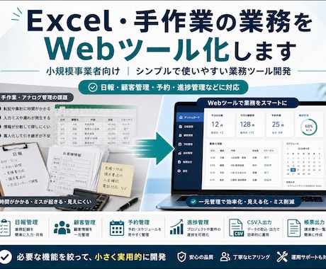 Excel・手作業の業務をWebツール化します イメージ1