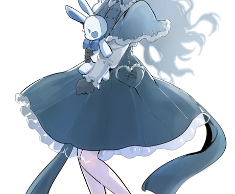 女の子の立ち絵を売ります 水色をメインに使いました、フリルの可愛い女の子です イメージ2