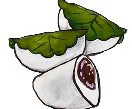 筆ペンイラストに筆ペンでタイトルを入れます 字体は楷書、行書、くずし書を駆使して、いい感じに仕上げます イメージ2