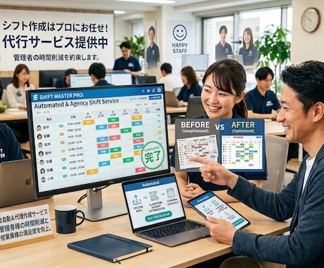 シフトを代行して作成します 従業員が多く在籍しているシフトを5日以内に仕上げます！ イメージ1