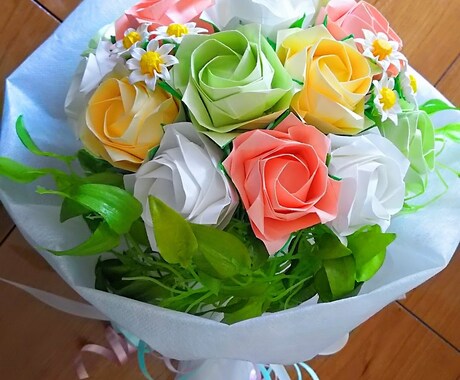 折り紙フラワーアレンジメント(大)お作りします ながく寄り添う贈り物。そっと咲く折り紙フラワーアレンジ イメージ2