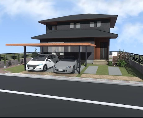 建物パースデータを代行で作成致します 新築住宅や賃貸アパートなどの建物パースをお作り致します。 イメージ2