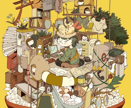 ごちゃっとかわいいイラスト制作します ごちゃごちゃかわいいもの敷き詰めませんか？ イメージ1