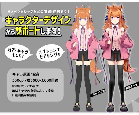 Vtuber用Live2Dモデル原画作ります モデリングオプションあり！人外、男性もOK！ イメージ2