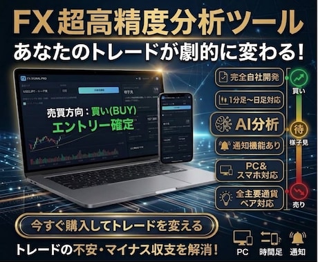 FX専用の超高精度AI分析ツールを提供します イメージ1