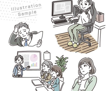 ゆるくていい感じの線画イラスト描きます 伝えたいシチュエーションを形にします。 イメージ2