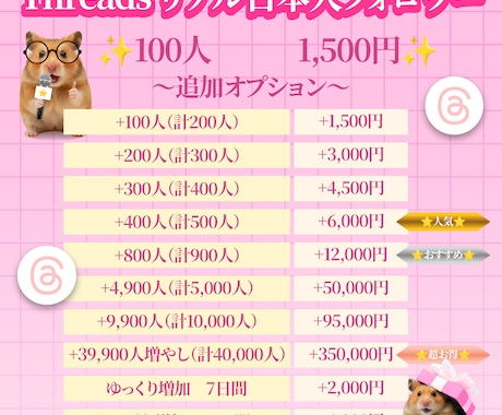 Threads日本人フォロワー100人増やします 保証有　100％日本人リアルアカウントで安全にフォロワー増加 イメージ2