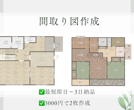 不動産広告に！間取り図作成します マイソクの雰囲気に合った間取り図を作成します イメージ1