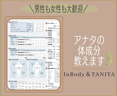 体組成の結果からのフィードバックから食事指導します 某体組成メーカーの私が結果のフィードバックから食事指導！ イメージ1