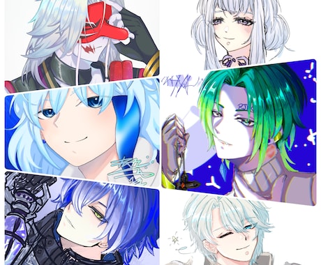 イラスト(立ち絵)描きます／ロゴネーム作ります アイコン・サムネ・SDミニキャラ・全身・夢絵・ロゴネーム イメージ1