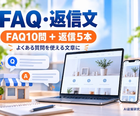 お店のFAQと問い合わせ返信文を作ります イメージ1