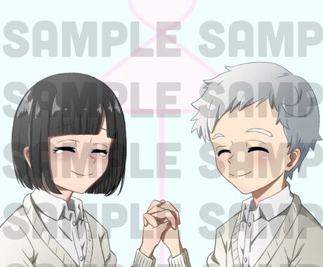 絵柄を選択して頂き、2人組のイラストを描きます 人物＆ペットなどなど…2人組みならなんでもありです♪ イメージ2