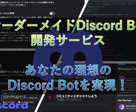 Discordサーバーを構築し、管理します 【法人実績あり】外部サイト連携、オリジナルBotの開発まで! イメージ1