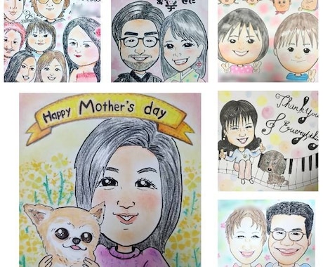 似顔絵を描きます ご希望の背景・メッセージなど、追加オプション無料