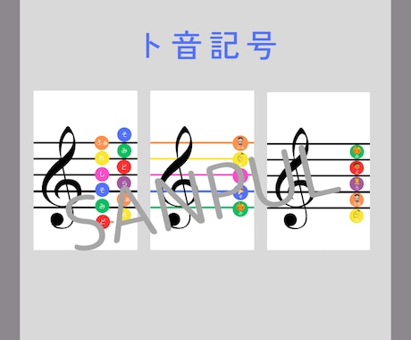 ピアノ&リトミック教材作成してます 色5線&色音符で幼児にもわかりやすい！教室名入れられます イメージ2