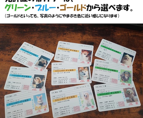身分証情報を持ち歩く、可愛い愛犬免許証を作ります 本物の免許証とほぼ同サイズなので財布に入れて持ち歩きやすい♪ イメージ2