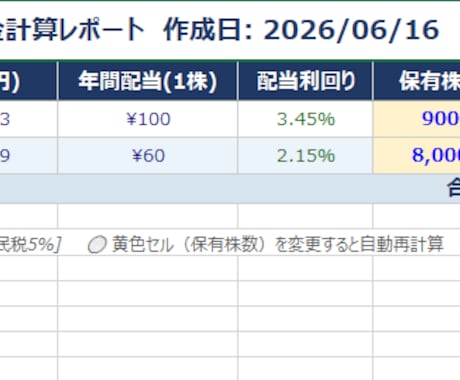 配当金計算します 株の配当金を銘柄コードを打ち込むだけでOK！ イメージ2